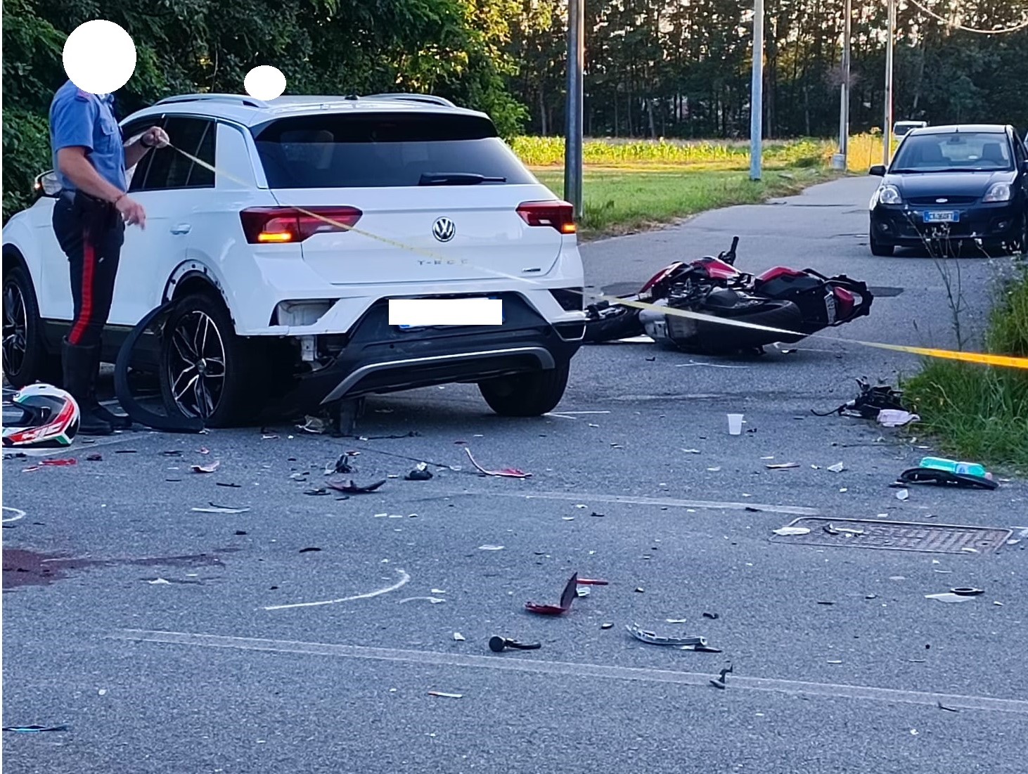 LOZZOLO – Auto contro moto, gravissimo A.P., 46enne residente in paese, elitrasportato in Ospedale